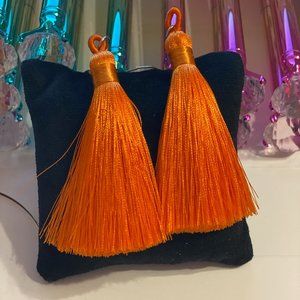 Iris Jewelry Orange Tassel Earrings